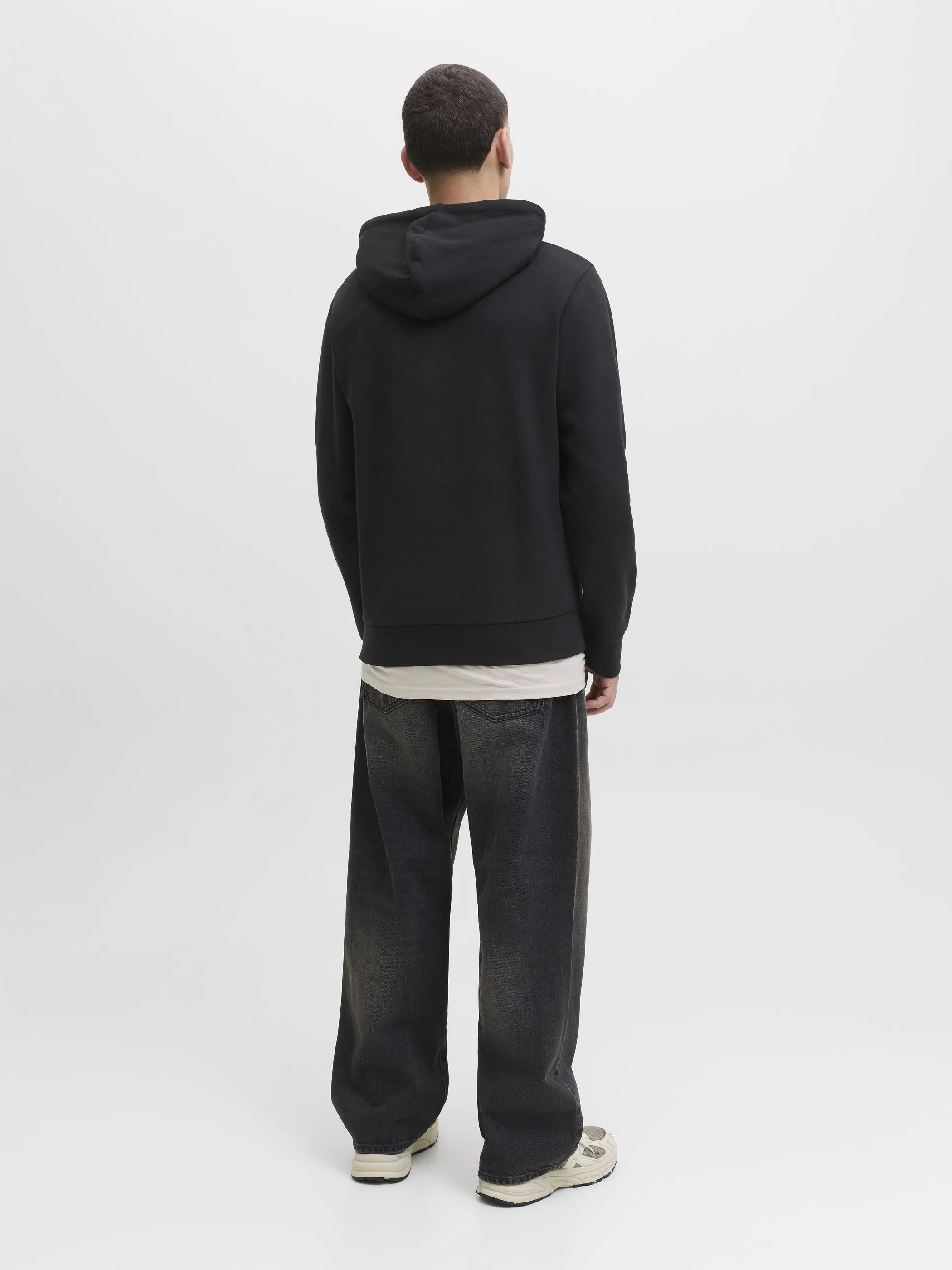 Jack Jones 12278614 JJHAYATO SWEAT HOOD BTS LN Schwarz 925888 178012 2